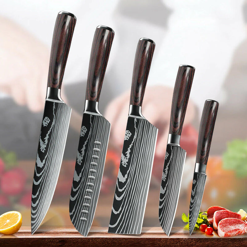 8 Pcs Kitchen Chef Knife Sets Stainless Steel Japanese Professional Chef  Knife